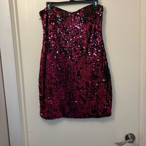 Sequence pink and black mini dress